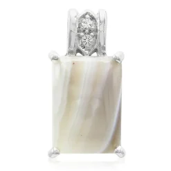 Botswana-Achat-Silberanhänger