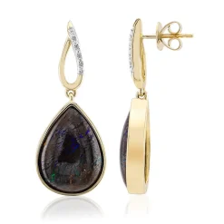 Boulder-Opal-Goldohrringe