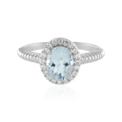 Brasilianischer Aquamarin-Silberring