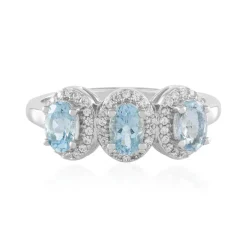 Brasilianischer Aquamarin-Silberring