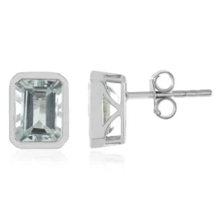 Brasilianischer Aquamarin-Goldohrringe