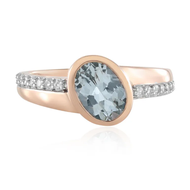 Brasilianischer Aquamarin-Silberring