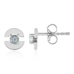 Brasilianischer Aquamarin-Silberohrringe