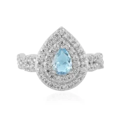 Brasilianischer Aquamarin-Silberring