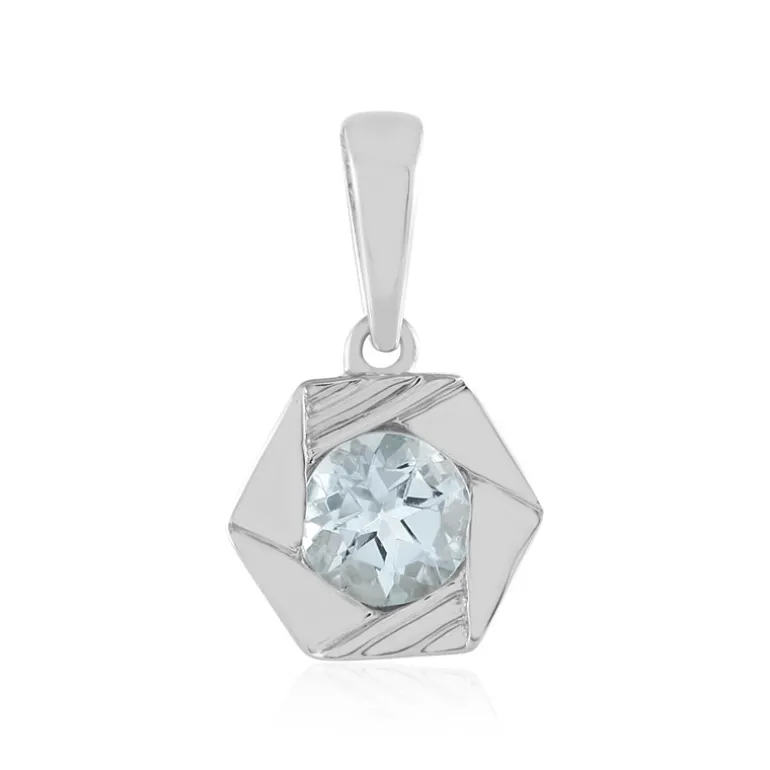 Brasilianischer Aquamarin-Silberanhänger