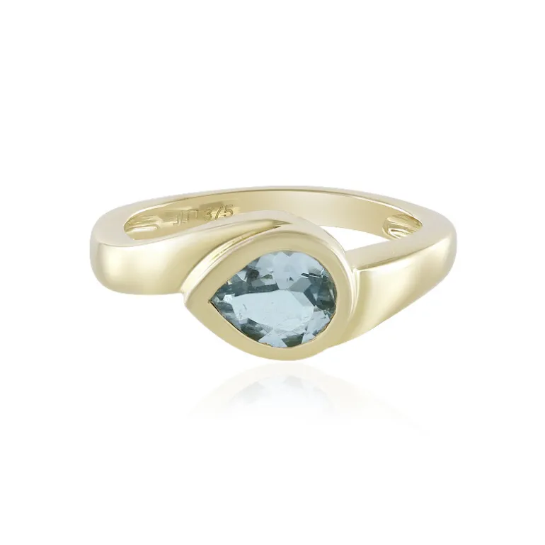 Brasilianischer Aquamarin-Goldring