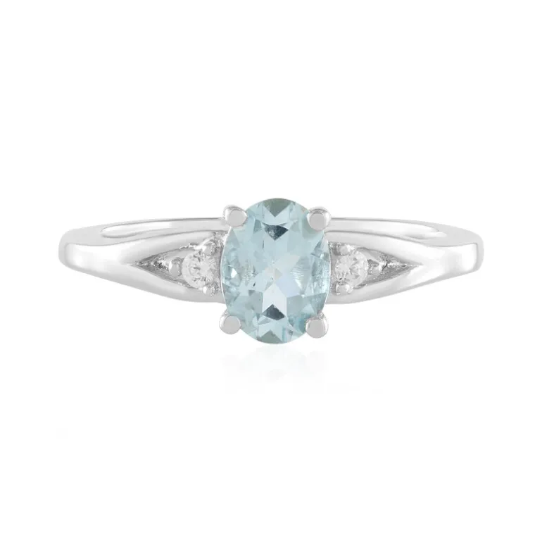 Brasilianischer Aquamarin-Silberring