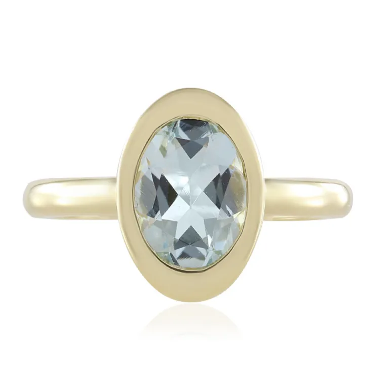 Brasilianischer Aquamarin-Goldring