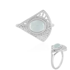 Brasilianischer Aquamarin-Silberring