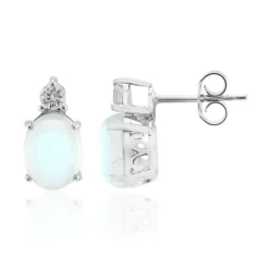 Brasilianischer Aquamarin-Silberohrringe