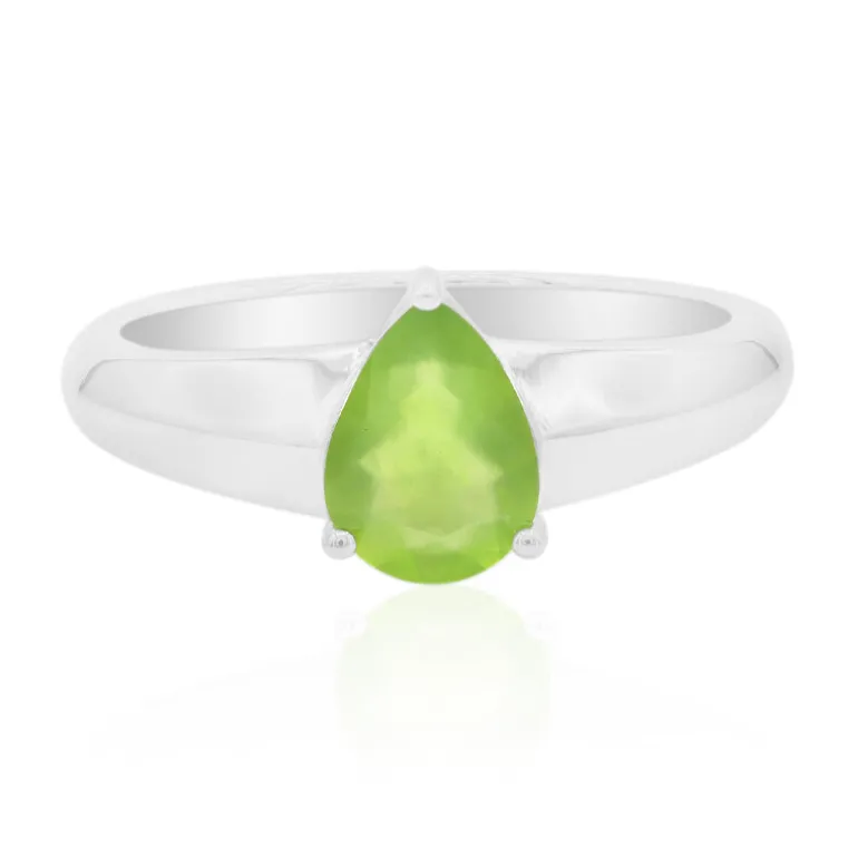 Brasilianischer Grüner Opal-Silberring