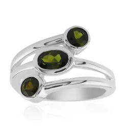 Brasilianischer Grüner Turmalin-Silberring (Pallanova)