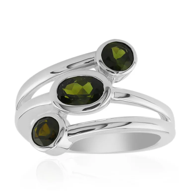 Brasilianischer Grüner Turmalin-Silberring (Pallanova)