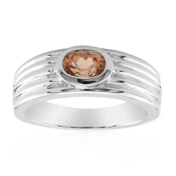 Brasilianischer Pinkfarbener Turmalin-Silberring (Pallanova)