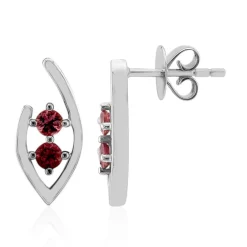 Brasilianischer Pinkfarbener Turmalin-Silberohrringe (Pallanova)