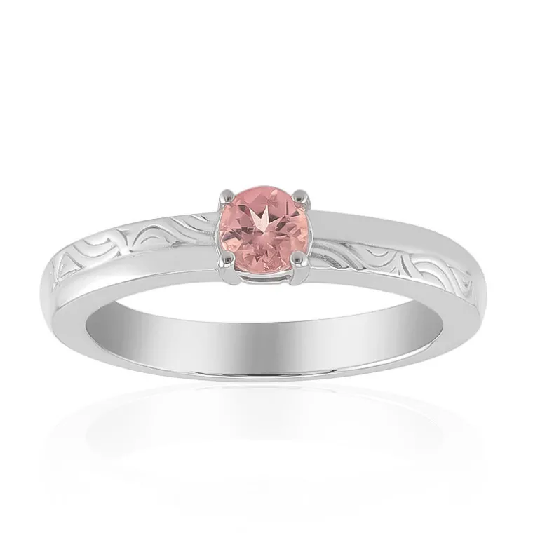 Brasilianischer Pinkfarbener Turmalin-Silberring (Pallanova)