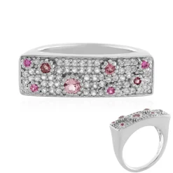 Brasilianischer Pinkfarbener Turmalin-Silberring