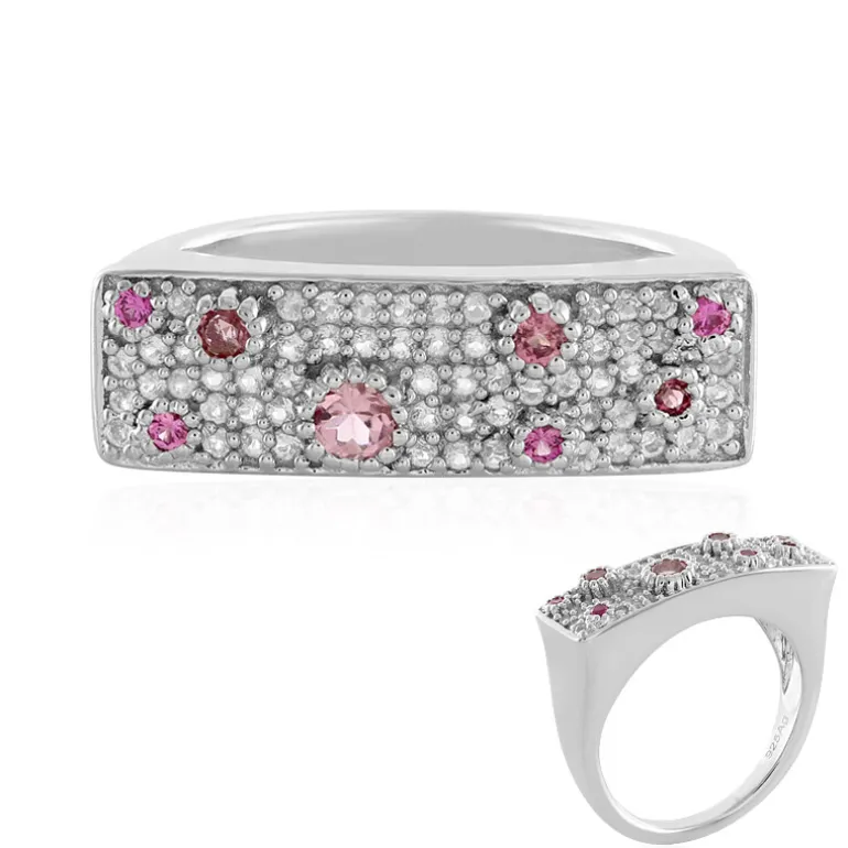 Brasilianischer Pinkfarbener Turmalin-Silberring