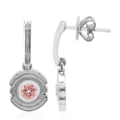 Brasilianischer Pinkfarbener Turmalin-Silberohrringe (Pallanova)