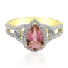 Brasilianischer Pinkfarbener Turmalin-Goldring