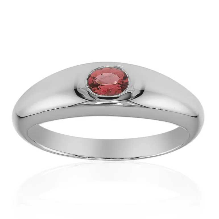 Brasilianischer Pinkfarbener Turmalin-Silberring