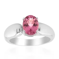 Brasilianischer Pinkfarbener Turmalin-Silberring (Pallanova)