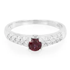 Brasilianischer Rhodolith-Silberring