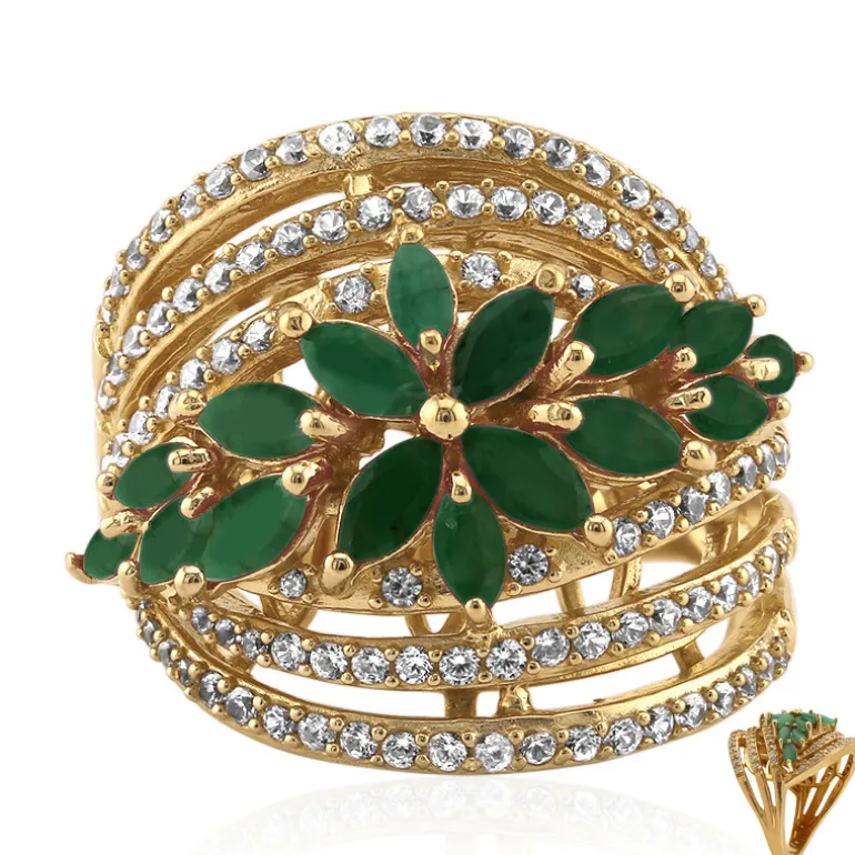 Brasilianischer Smaragd-Silberring