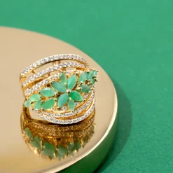 Brasilianischer Smaragd-Silberring