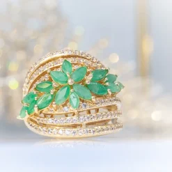 Brasilianischer Smaragd-Silberring