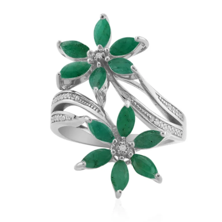 Brasilianischer Smaragd-Silberring