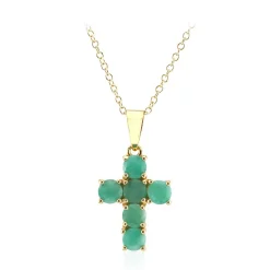 Brasilianischer Smaragd-Silberhalskette