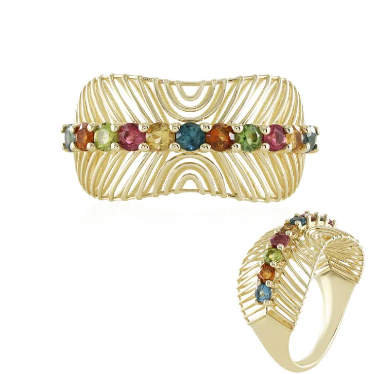 Brasilianischer Turmalin-Goldring (Ornaments by de Melo)