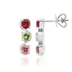 Brasilianischer Turmalin-Silberohrringe (Pallanova)