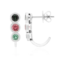 Brasilianischer Turmalin-Silberohrringe (Pallanova)