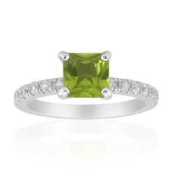 Burmesischer Peridot-Silberring