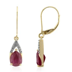 Burmesischer Rubin-Goldohrringe