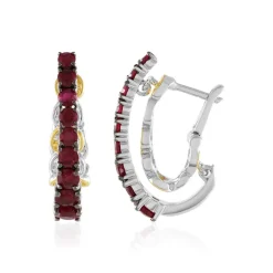 Burmesischer Rubin-Silberohrringe (Gems en Vogue)