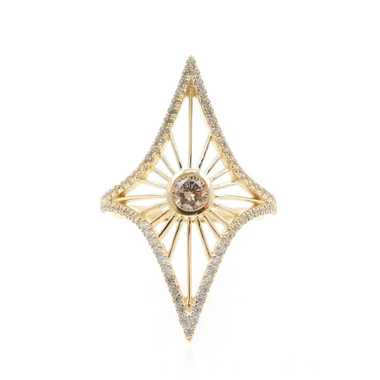 Champagner-Diamant-Goldring (de Melo)