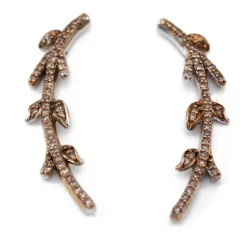 Champagner-Diamant-Silberohrringe