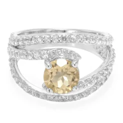 Champagner-Quarz-Silberring