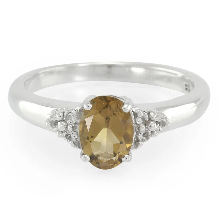 Champagner-Quarz-Silberring