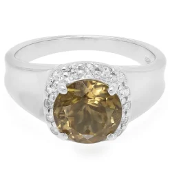 Champagner-Quarz-Silberring