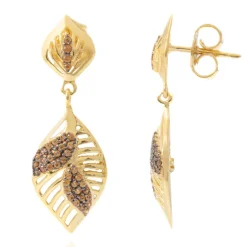 Champagner-Zirkon-Silberohrringe