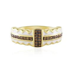 Champagner-Zirkon-Silberring