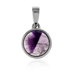 Chevron-Amethyst-Silberanhänger