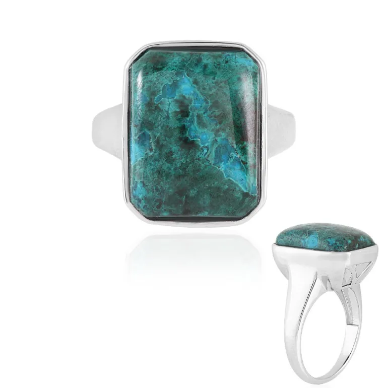 Chrysokoll-Herren-Silberring
