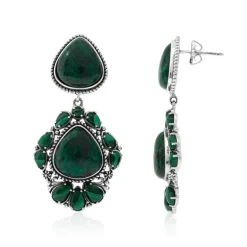 Chrysokoll-Silberohrringe (Desert Chic)