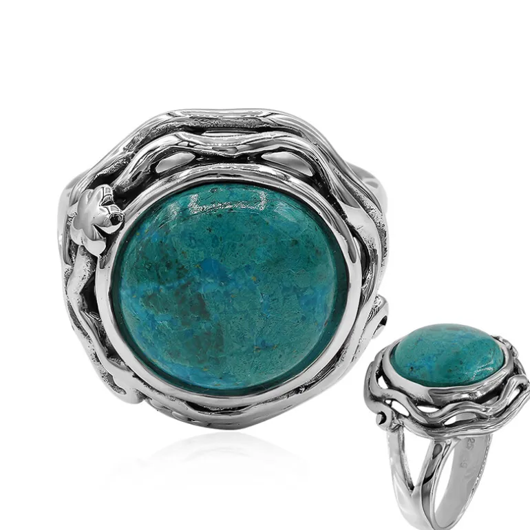 Chrysokoll-Silberring (Art of Nature)