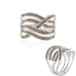Cognac-Zirkon-Silberring
